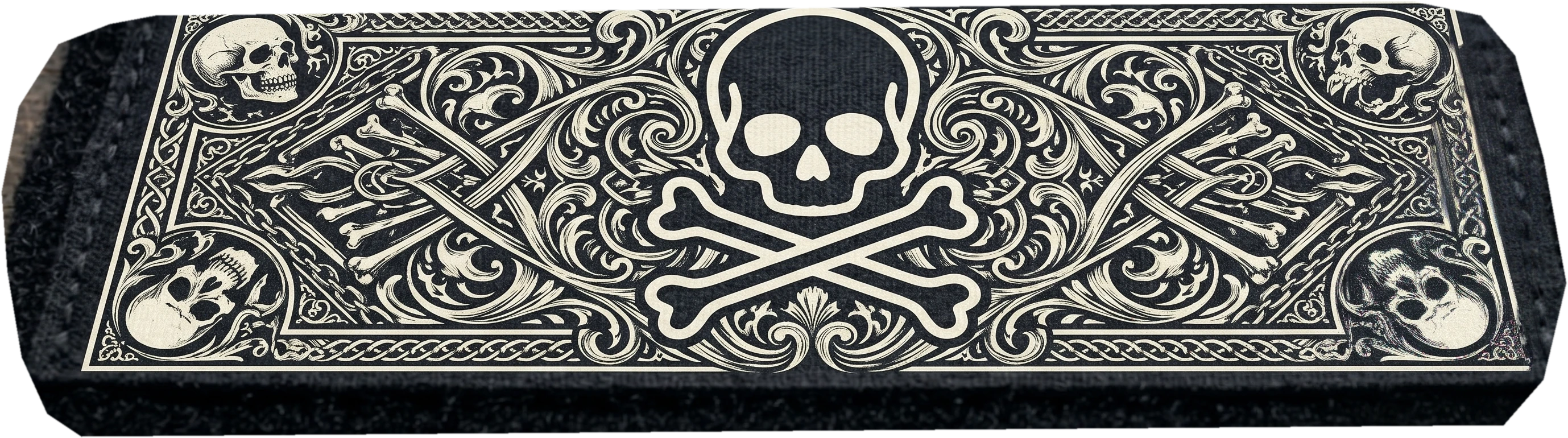 Skull and crossbones ornate patch