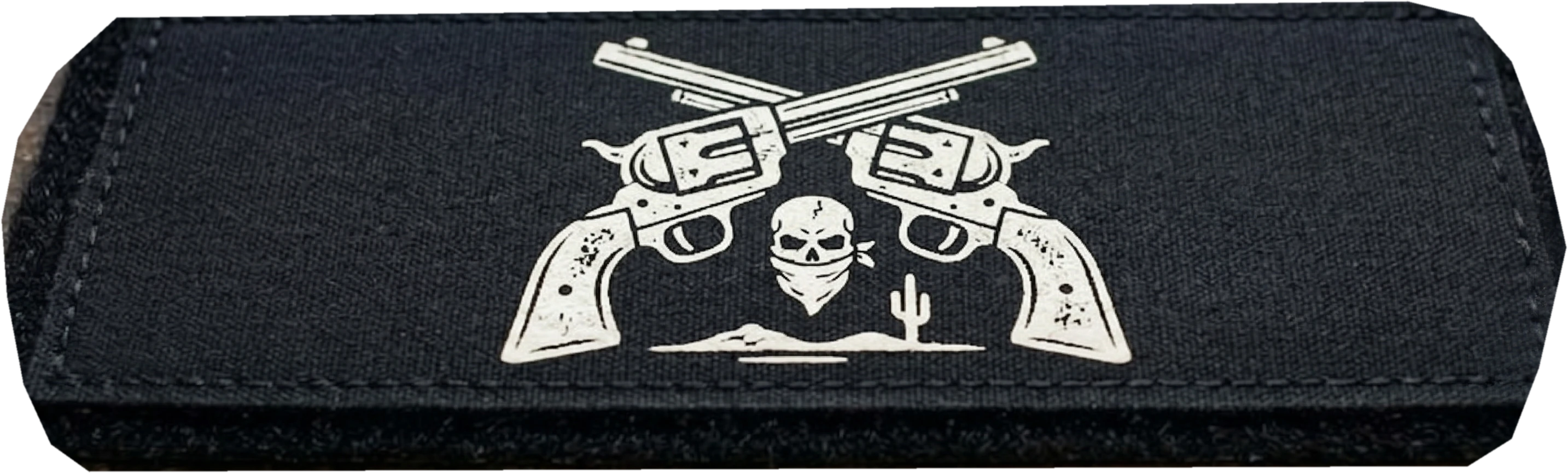 Crossed revolvers and skull patch