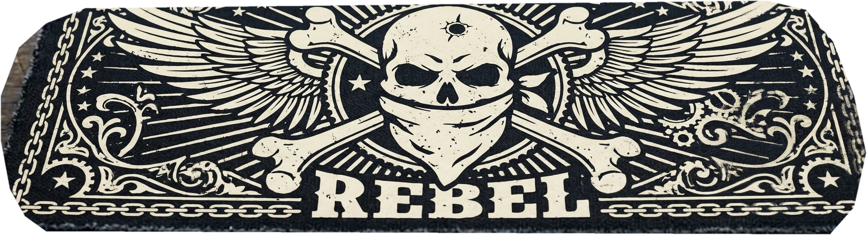Rebel skull and wings patch